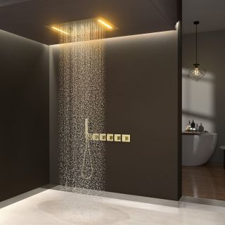 Душевой комплект Timo Petruma SX-5229/17SM с термостатом золото матовое